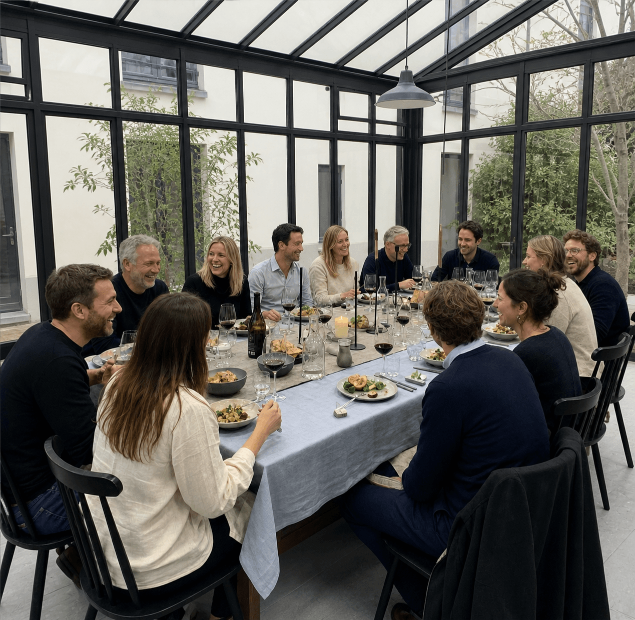 Dinner in an artist's studio
